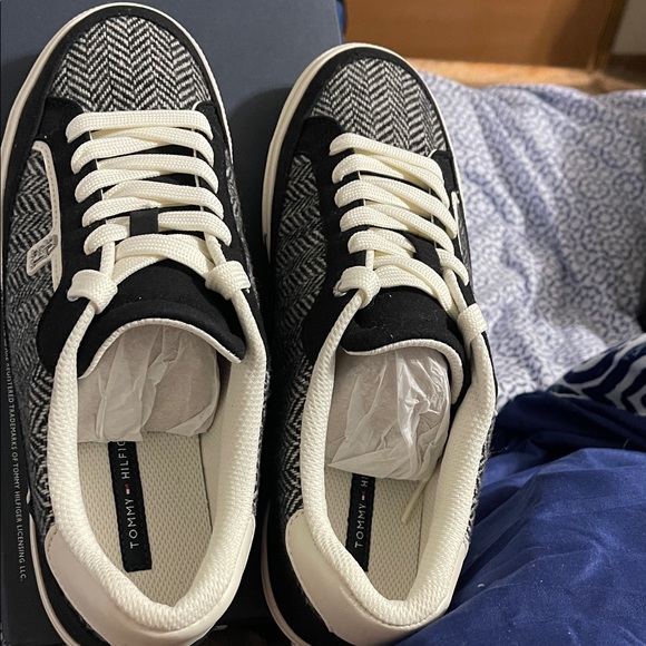 Tommy Hilfiger Shoes - Tommy Hilfiger Black and White Herringbone Sneakers